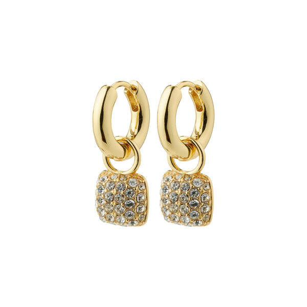 Cindy Gold Plated Crystal Hoops