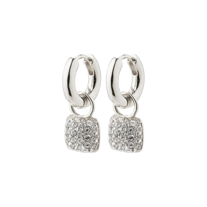 Cindy Silver Plated Crystal Hoops