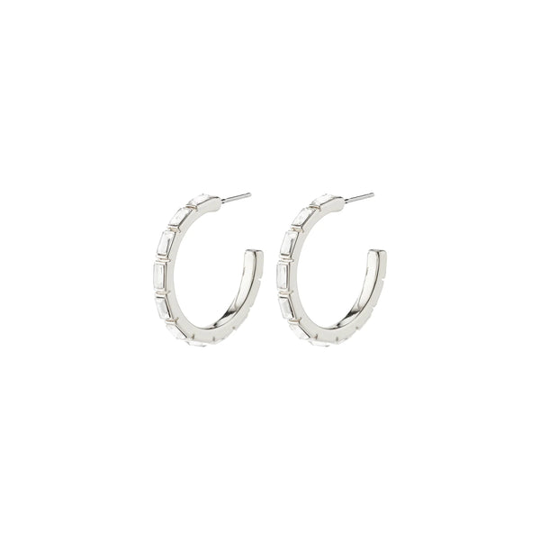Rue Silver Plated Crystal Hoops