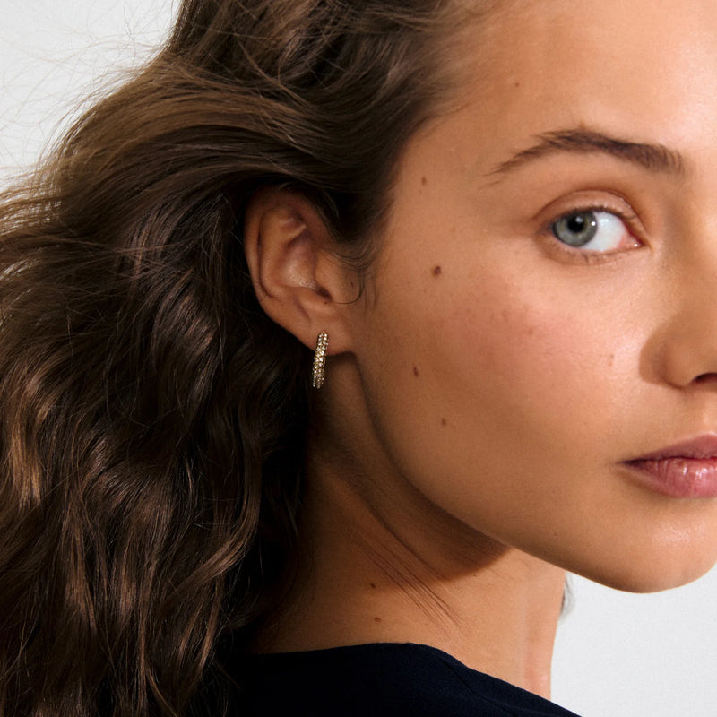 Tatum Gold Plated Waterproof Medium Hoops