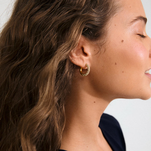 Tatum Gold Plated Waterproof Medium Hoops