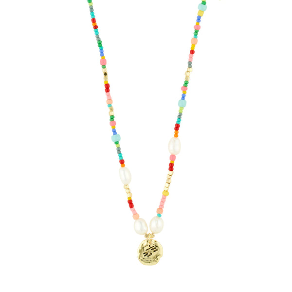 MSF Multi Coloured Gold Plated Necklace