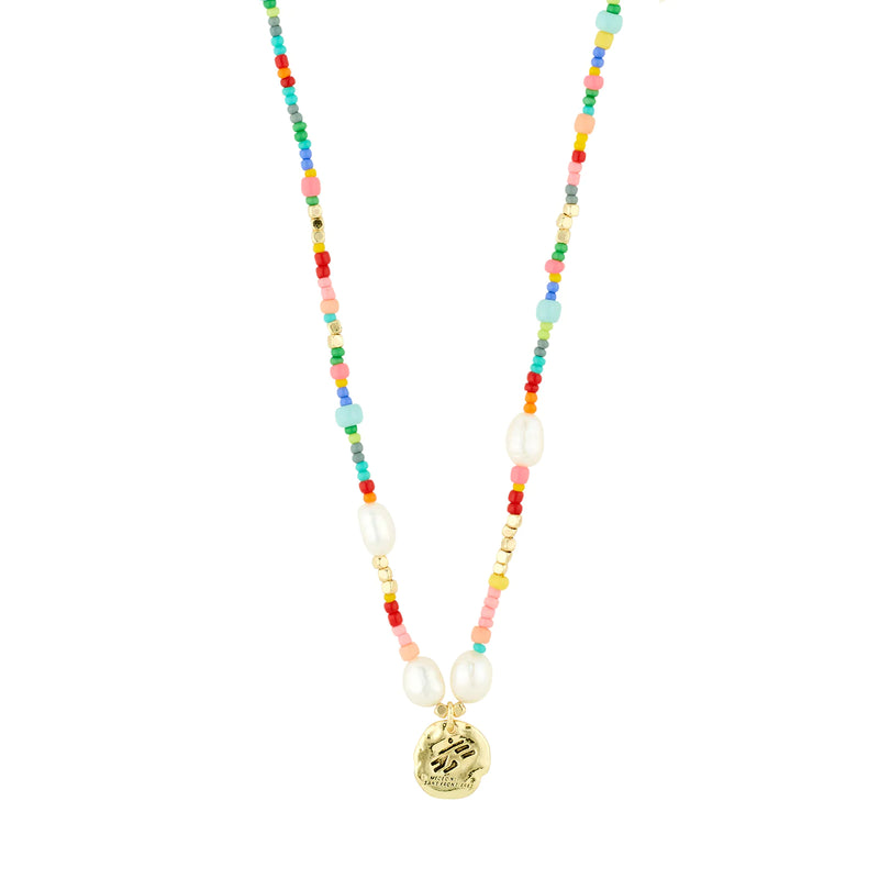 MSF Multi Coloured Gold Plated Necklace