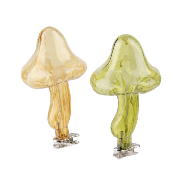 Assorted Glass Mushroom Clip On Ornament