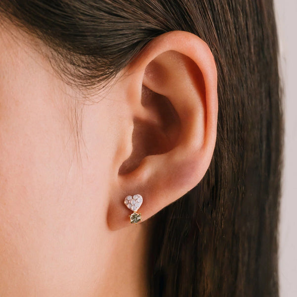 Gold Plated Bisou Pink Stud Earrings