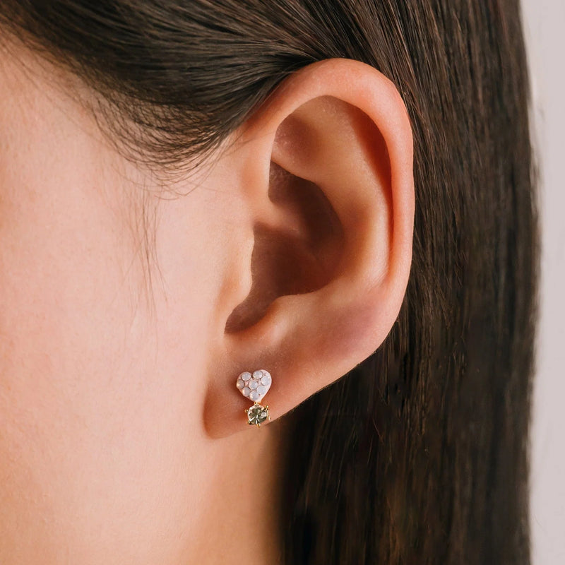 Gold Plated Bisou Pink Stud Earrings