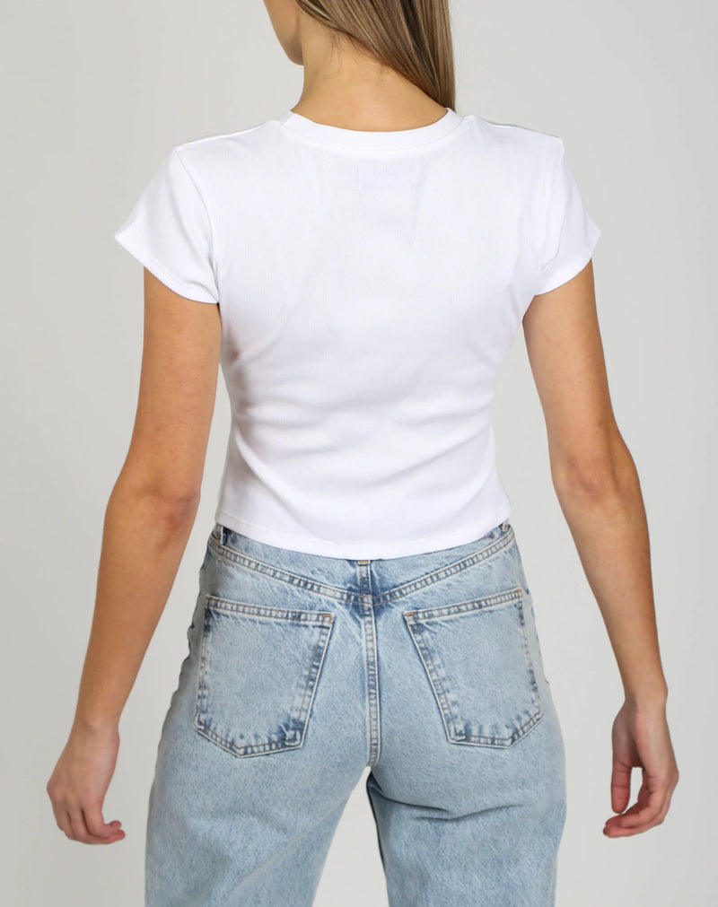 Cropped Ribbed Tee