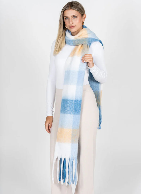 Plaid Pattern Blanket Scarf