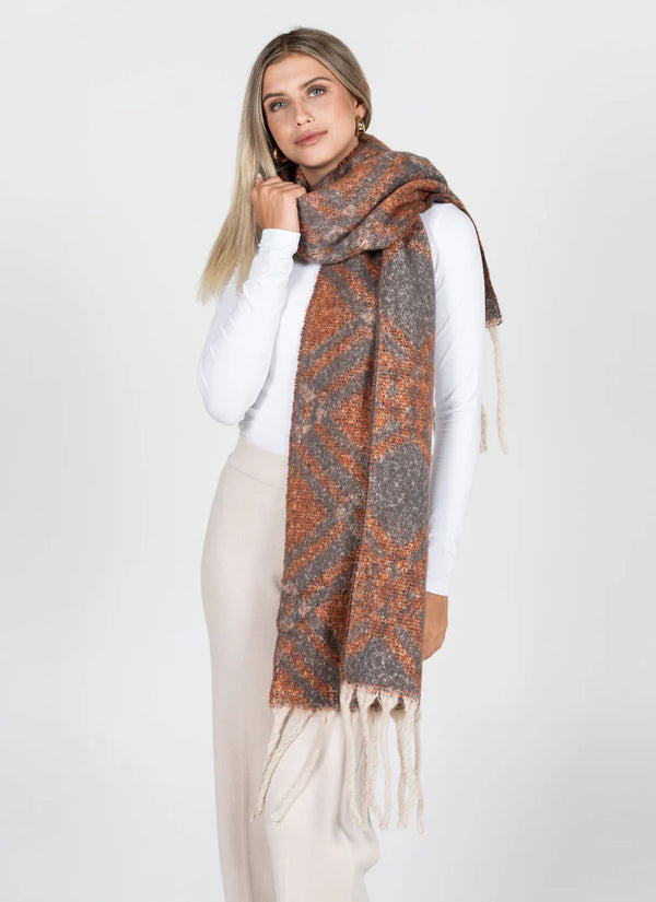 Argyle Pattern Blanket Scarf
