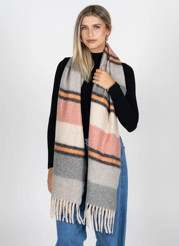Stripe Pattern Blanket Scarf