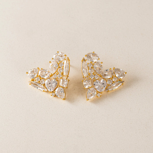 Gold Plated Debut Heart Studs