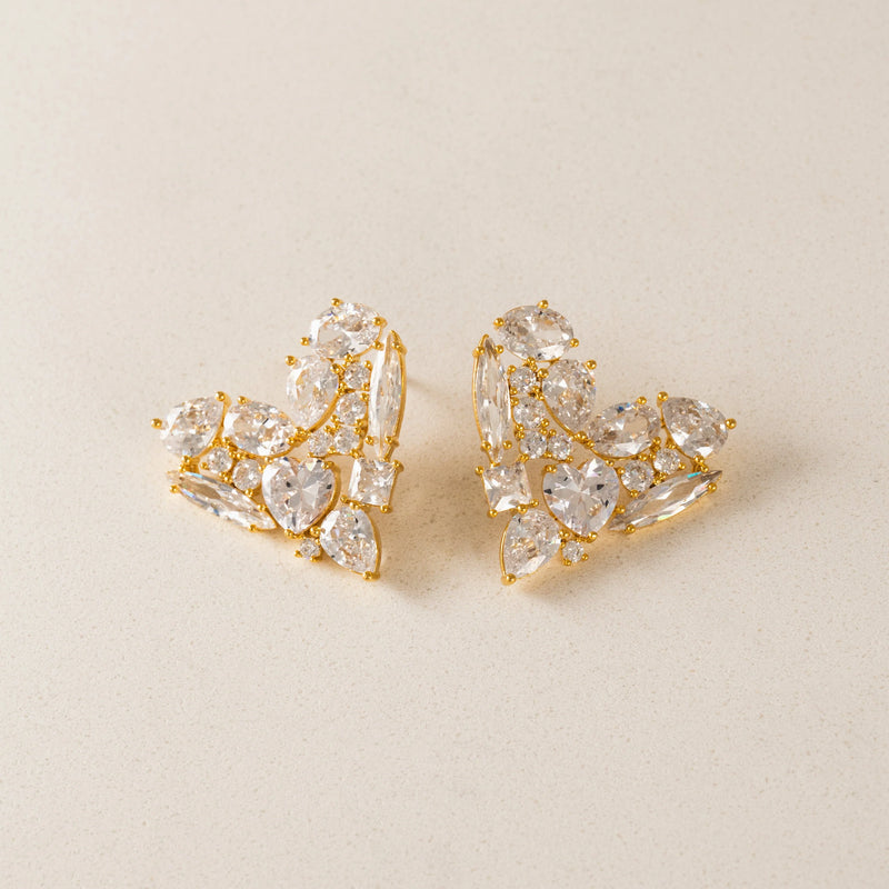 Gold Plated Debut Heart Studs
