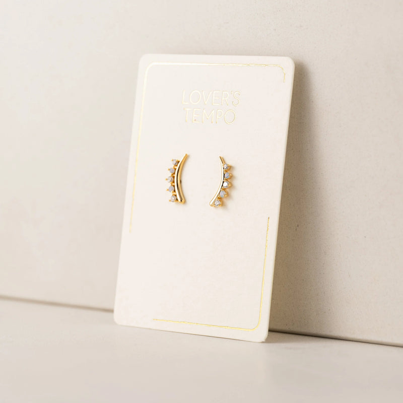 Gold Dewdrop Climber Earrings