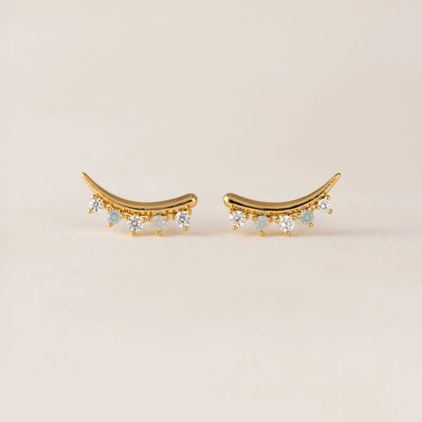 Gold Dewdrop Climber Earrings