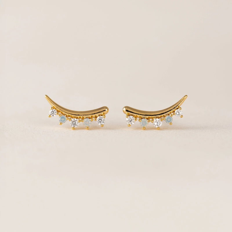 Gold Dewdrop Climber Earrings