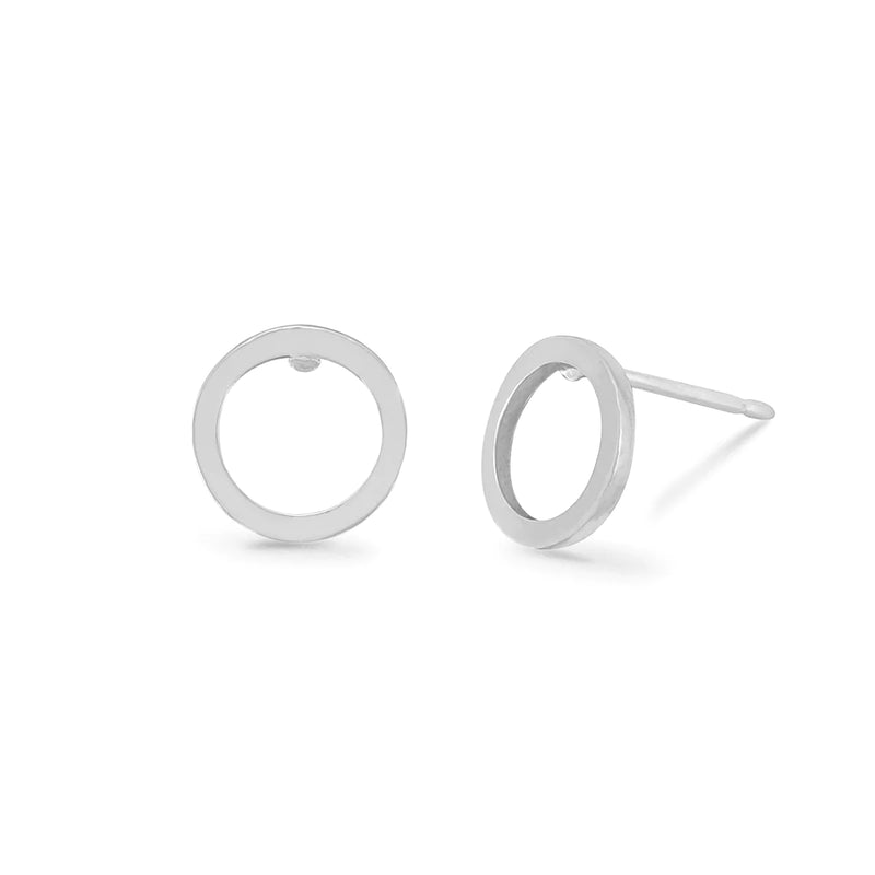 Silver Medium Open Circle Studs