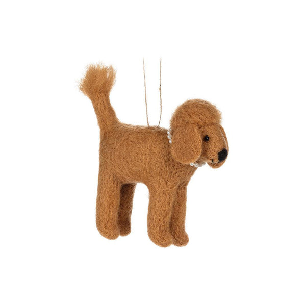 Felt Poodle with Pearls Ornament