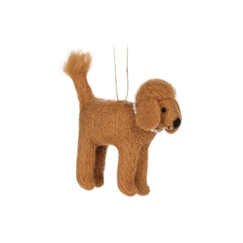 Felt Poodle with Pearls Ornament