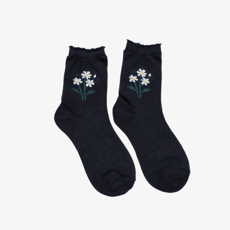Casual Mesh Flower Socks