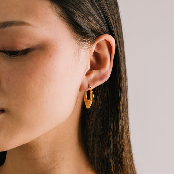Gold Plated Lila Hoop Earrings
