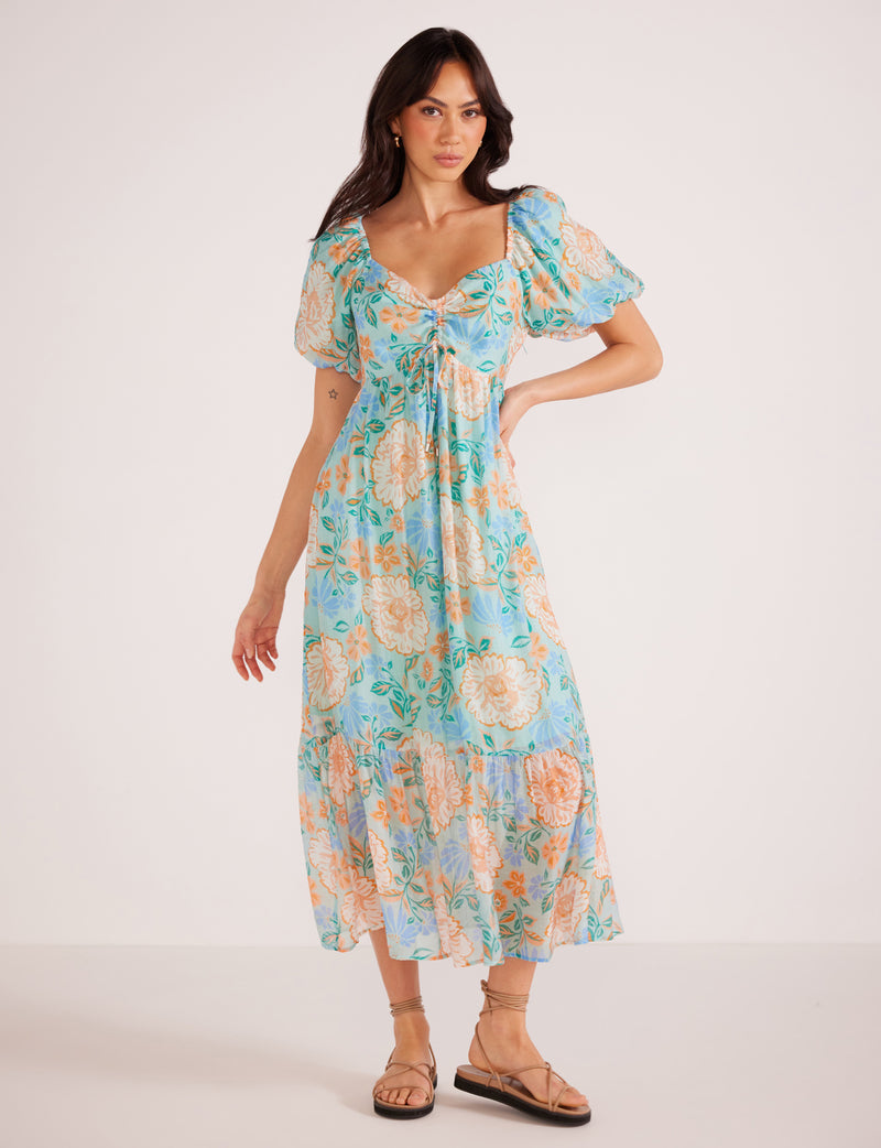 Evelyn Puff Sleeve Midi Dress