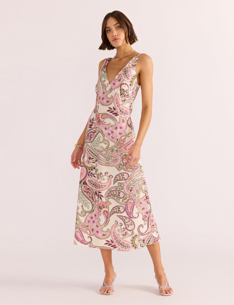 Cadence Bias Slip Midi Dress