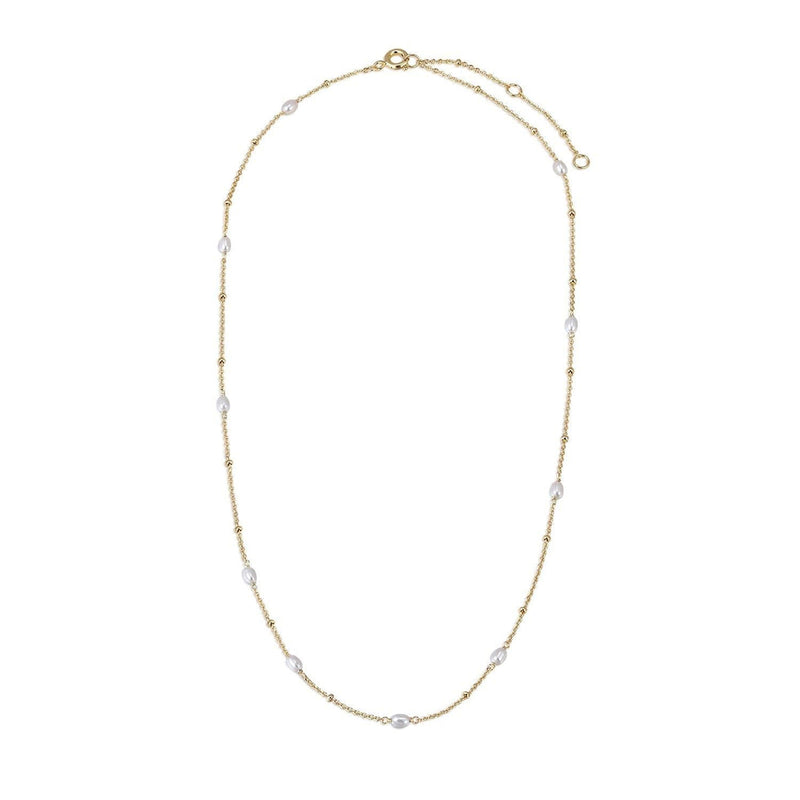 Gold Plated Micro Pearl & Bead Necklace