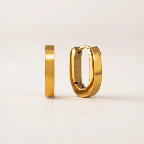 Gold Maya Paperclip Hoop Earrings