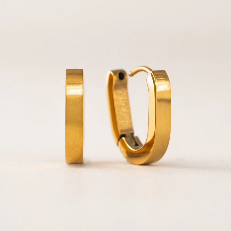 Gold Maya Paperclip Hoop Earrings