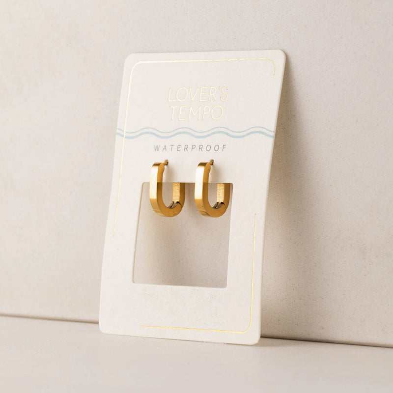 Gold Maya Paperclip Hoop Earrings