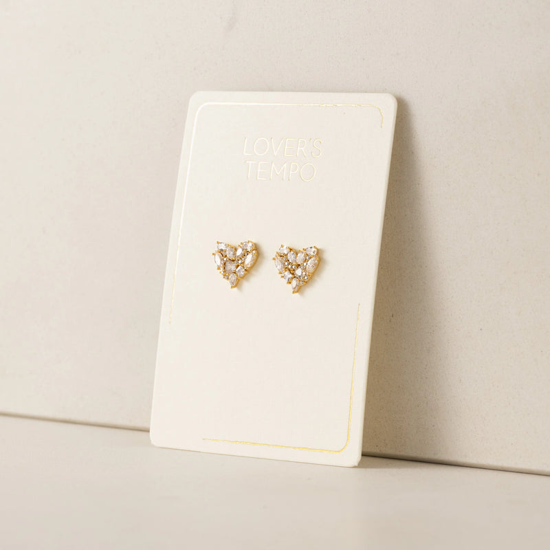 Gold Plated Mini Debut Heart Studs