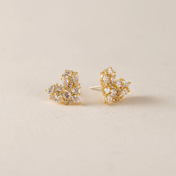 Gold Plated Mini Debut Heart Studs
