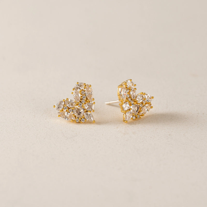 Gold Plated Mini Debut Heart Studs