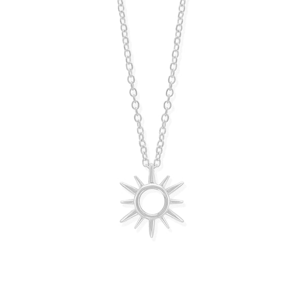 Cutout Silver Sun Necklace