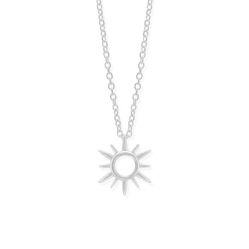 Cutout Silver Sun Necklace