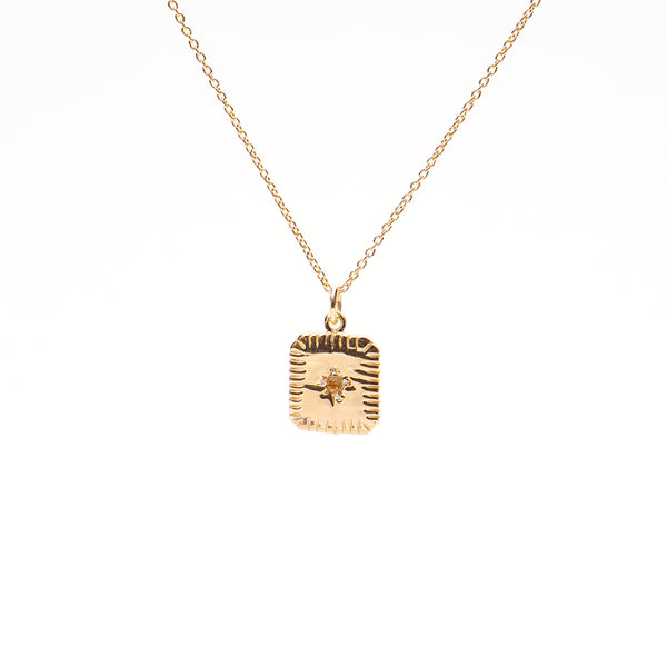 November Square Birthstone Necklace