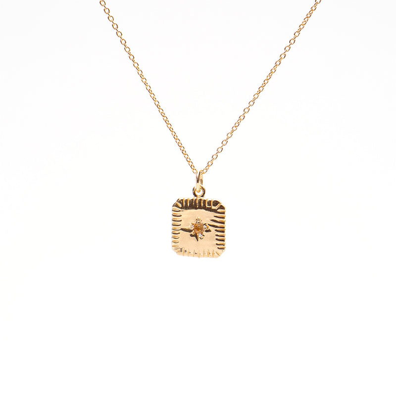 November Square Birthstone Necklace