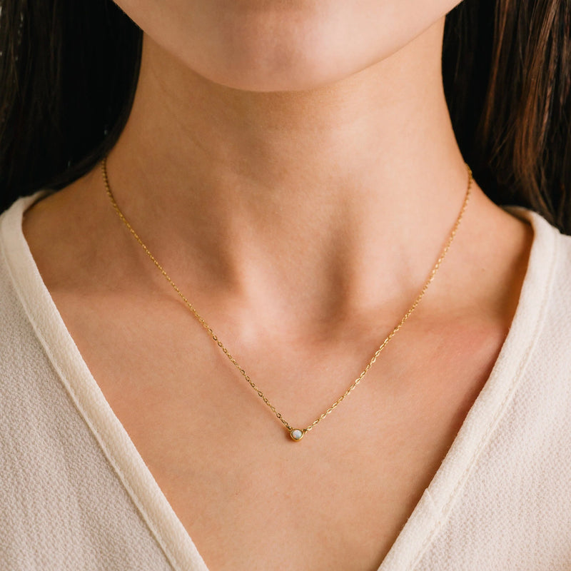Gold Opal Necklace