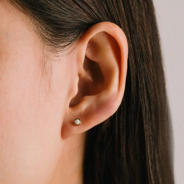 Gold Opal Studs