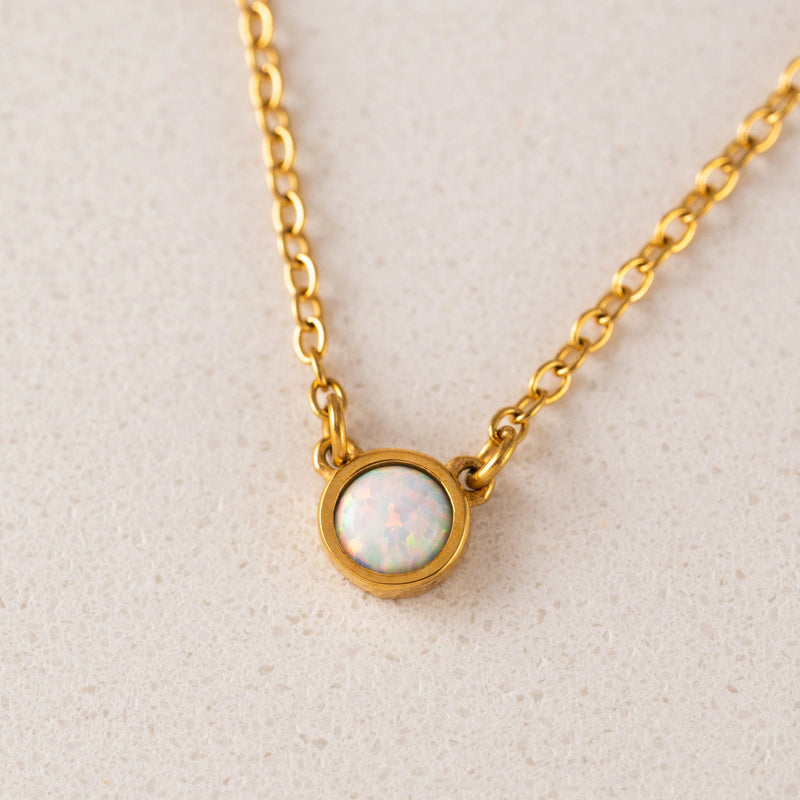 Gold Opal Necklace