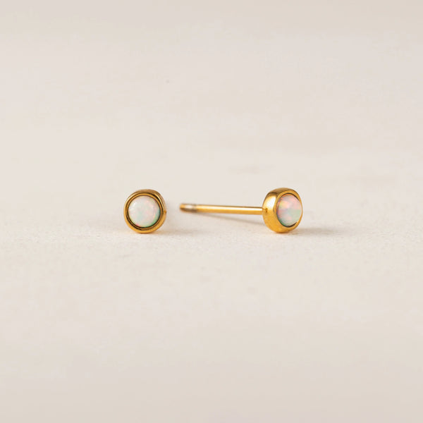 Gold Opal Studs
