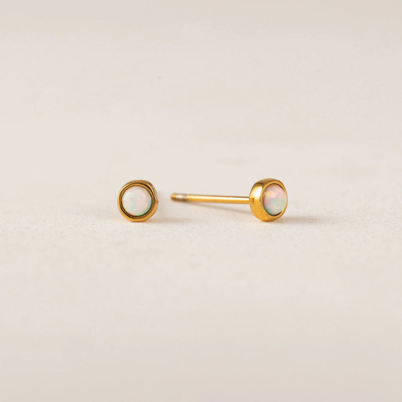 Gold Opal Studs