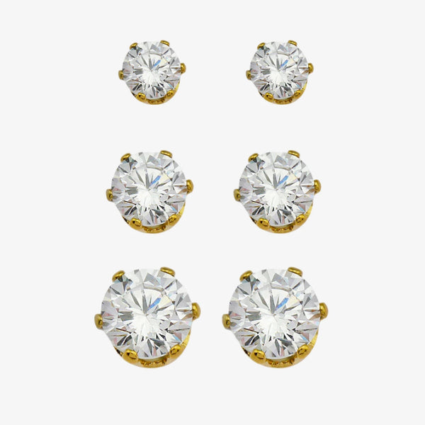 Reign Gold & Zirconia Stud Set