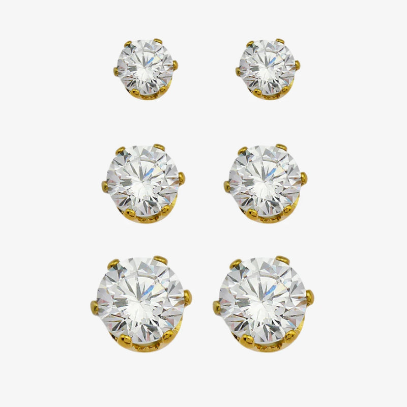 Reign Gold & Zirconia Stud Set