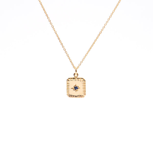 September Square Birthstone Necklace