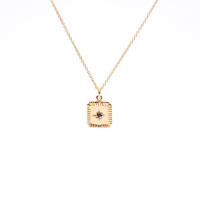 September Square Birthstone Necklace