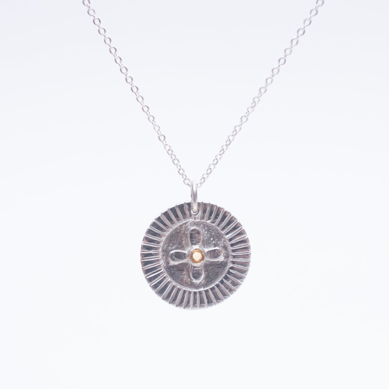 Silver Citrine Medallion Necklace