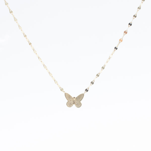 Gold Vermeil Buckle Chain Butterfly Necklace