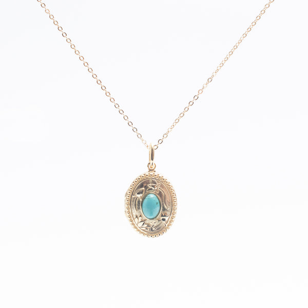 Gold Vermeil Oval Turquoise Locket