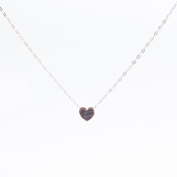 Rose Gold Vermeil Small Heart Puff Necklace